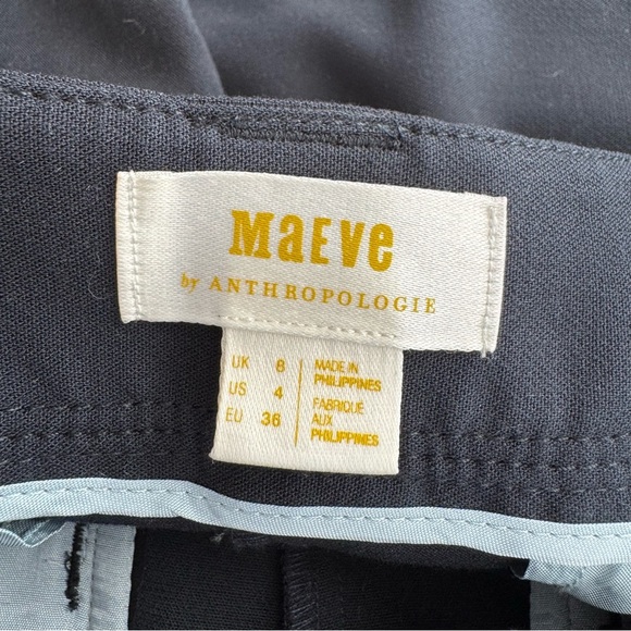 Like new! Mauve by Anthropologie Paper-bag High-Waisted Straight-Leg Pants -Navy - Picture 3 of 7